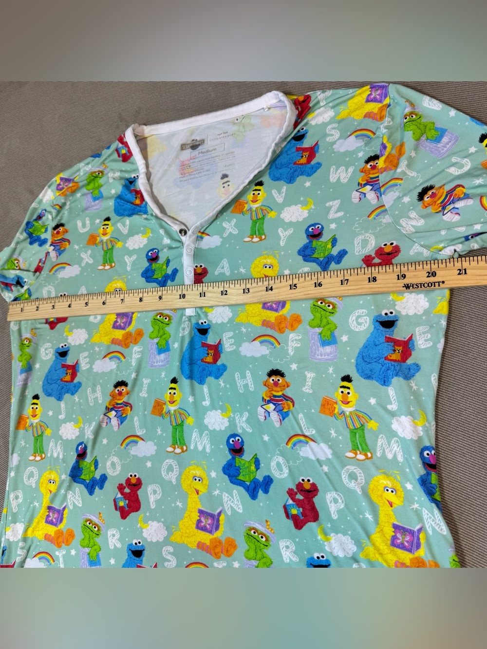 Little Sleepies Womens Spelling With Sesame Street Pajama Set Size Medium - Picture 13 of 16